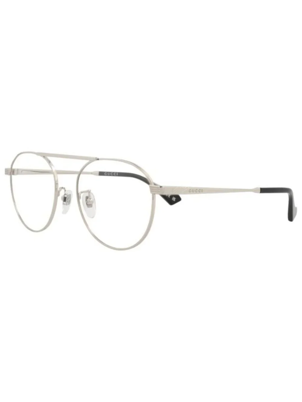 New Gucci Mens Round/Oval Silver Silver Transparent Fashion Designer Eyeglasses